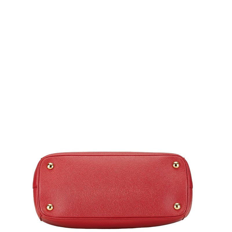 Prada Leather Logo 2WAY Handbag Red