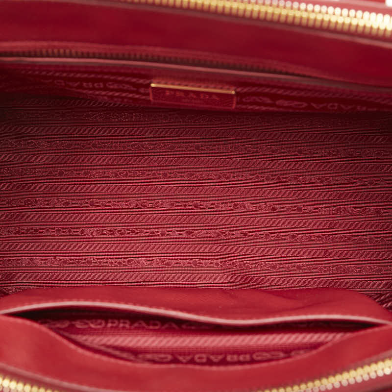 Prada Leather Logo 2WAY Handbag Red