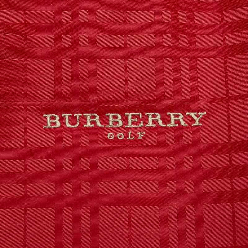 Burberry Nylon Leather Check Logo 2WAY Handbag in Very Good Condition