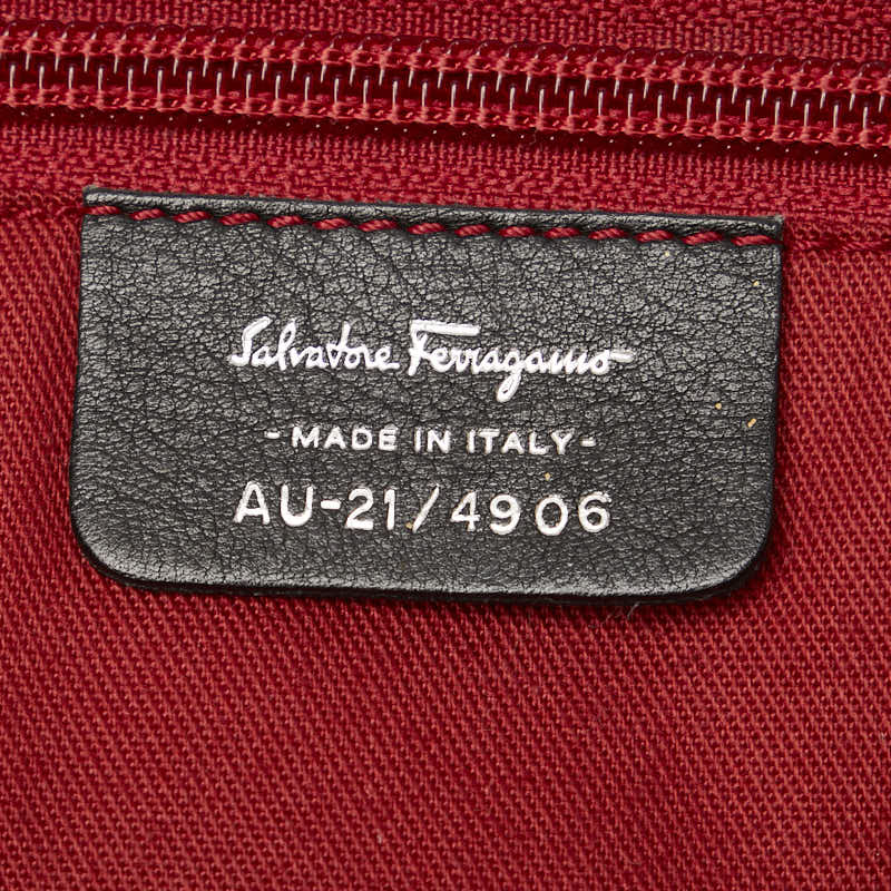 Salvatore Ferragamo Gancini Canvas Leather Tote Bag