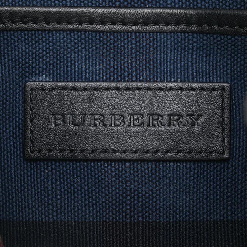 Burberry Check Canvas Leather Backpack in Very Good Condition