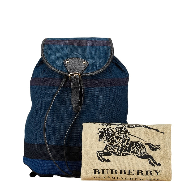 Burberry Check Canvas Leather Backpack in Very Good Condition