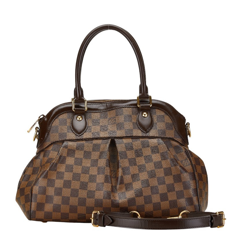 Louis Vuitton Damier Trevi PM 2WAY Handbag Brown