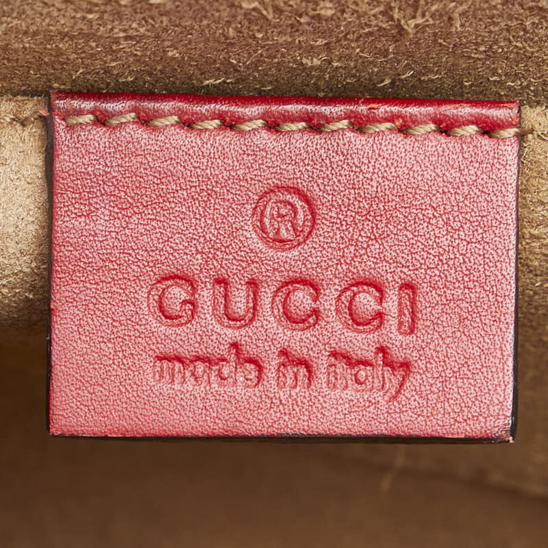 Gucci GG Supreme Chain Shoulder Bag Beige Red PVC Leather