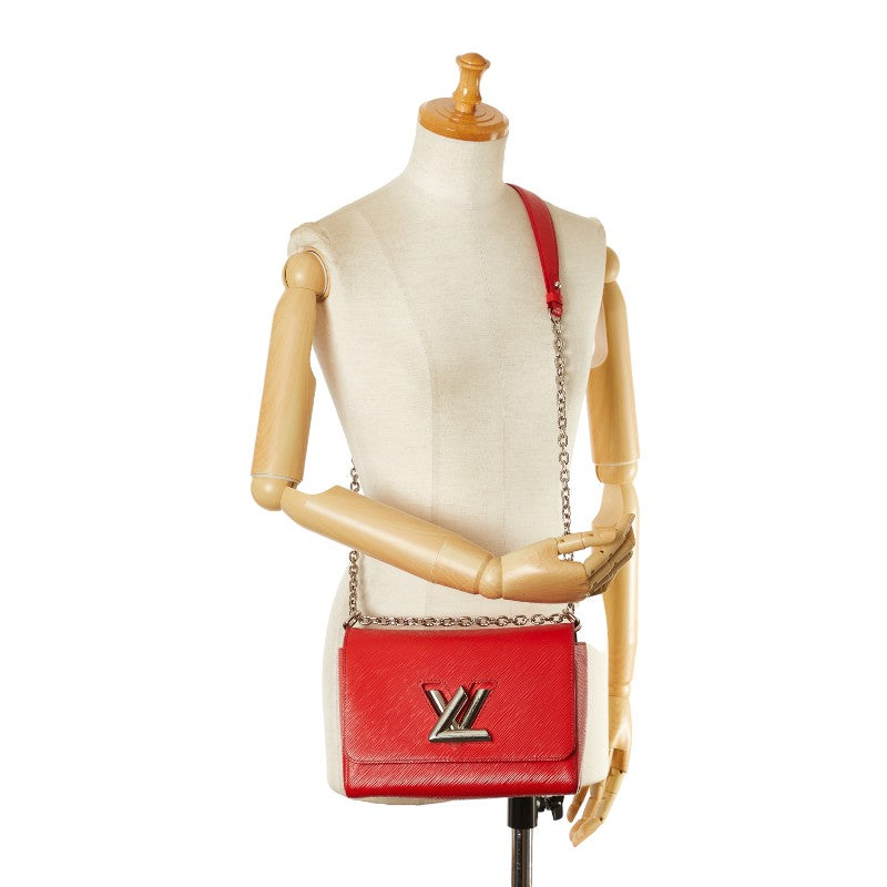 Louis Vuitton Twist MM Chain Shoulder Bag M50523 Red Leather in Very Good Condition