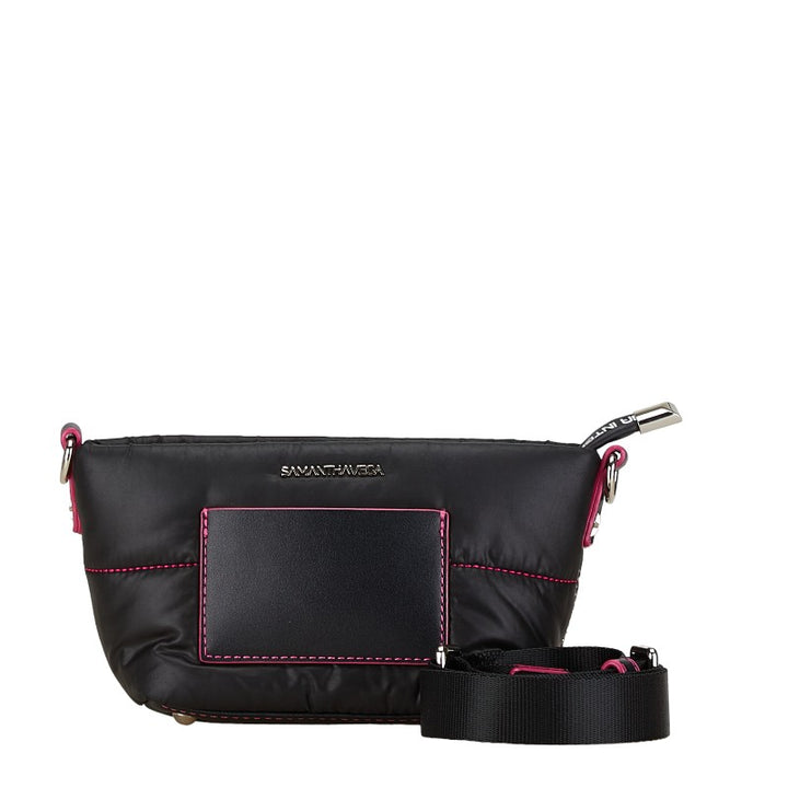 Samantha Vega Reversible Nylon Shoulder Bag Black