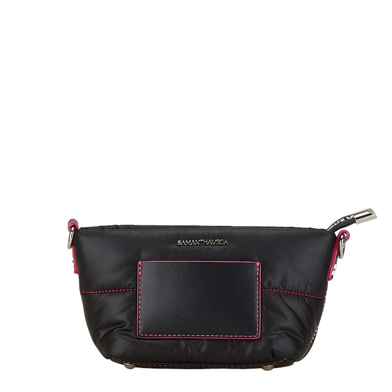 Samantha Vega Reversible Nylon Shoulder Bag Black