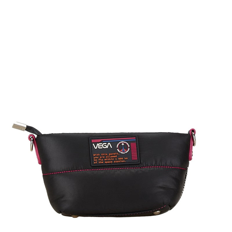 Samantha Vega Reversible Nylon Shoulder Bag Black