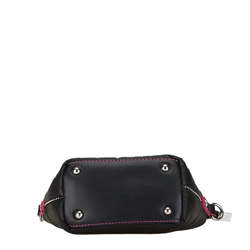 Samantha Vega Reversible Nylon Shoulder Bag Black