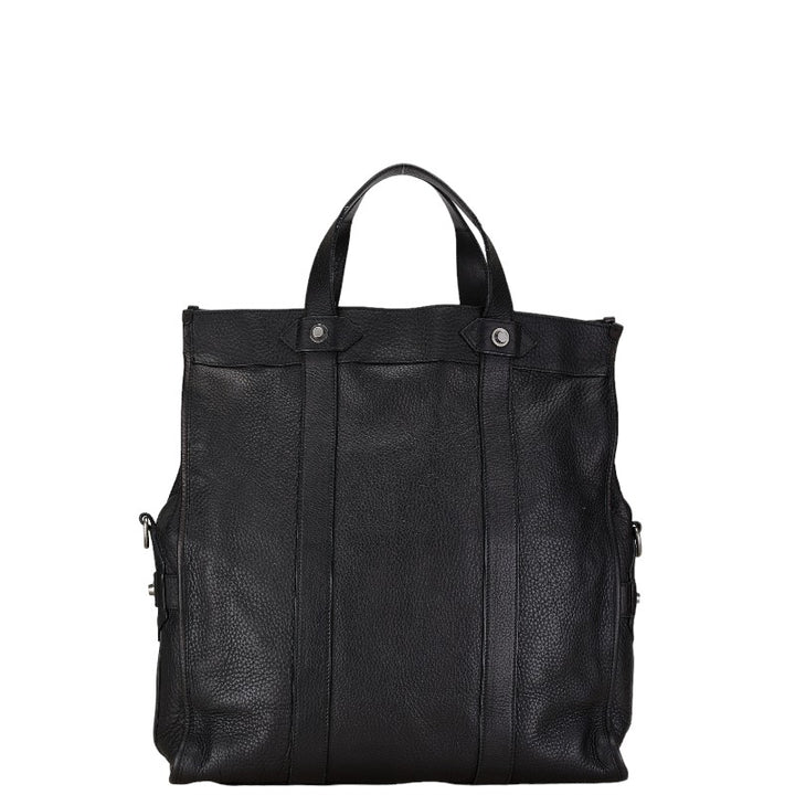 Bally Leather Logo Handbag Tote Bag Black