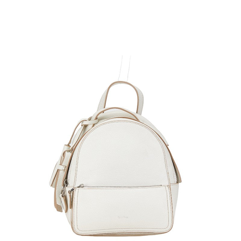 Max Mara Leather Backpack White in Very Good Condition