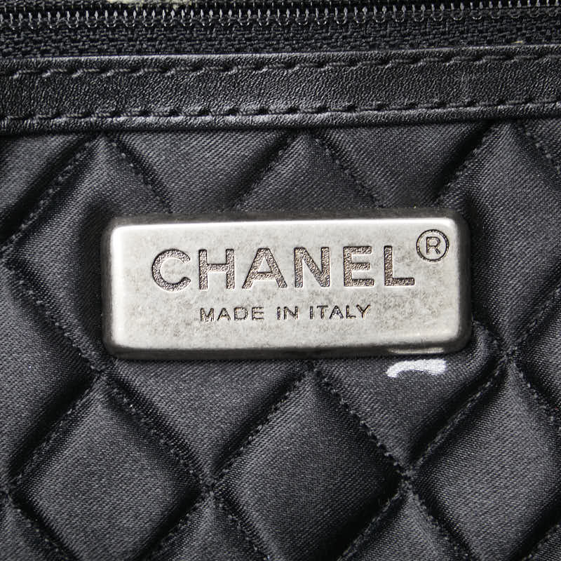 Chanel Coco Mark Leather Tote Bag Black in Very Good Condition