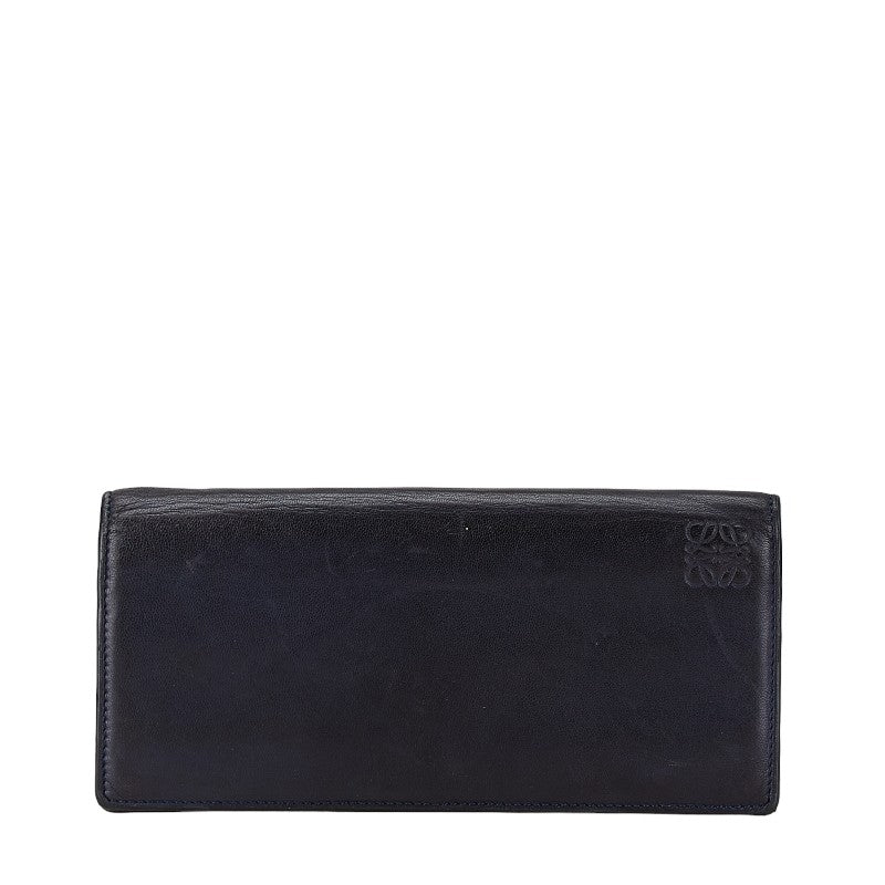 Loewe Anagram Leather Long Wallet Black Gray in Very Good Condition