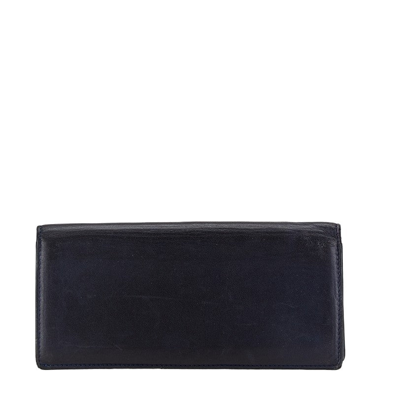 Loewe Anagram Leather Long Wallet Black Gray in Very Good Condition