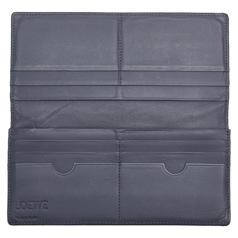 Loewe Anagram Leather Long Wallet Black Gray in Very Good Condition