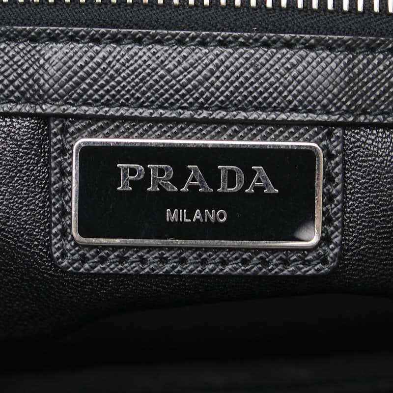 Prada Leather Triangle Logo Plate Clutch Bag in Very Good Condition