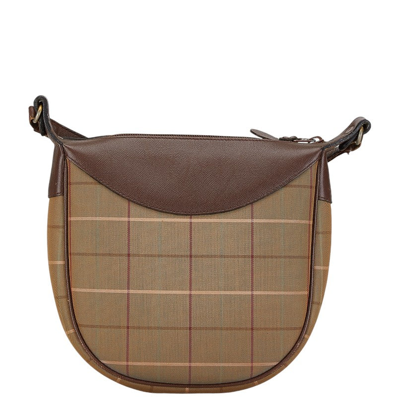 Burberry Check Canvas Leather Shoulder Bag