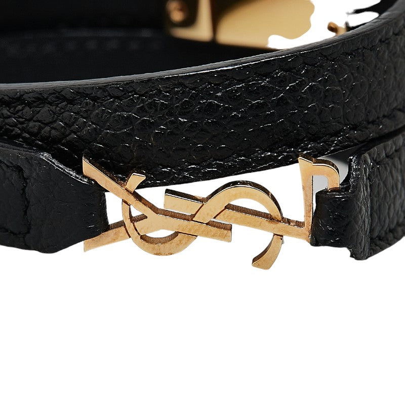 Yves Saint Laurent YSL Logo Leather Bracelet in Very Good Condition