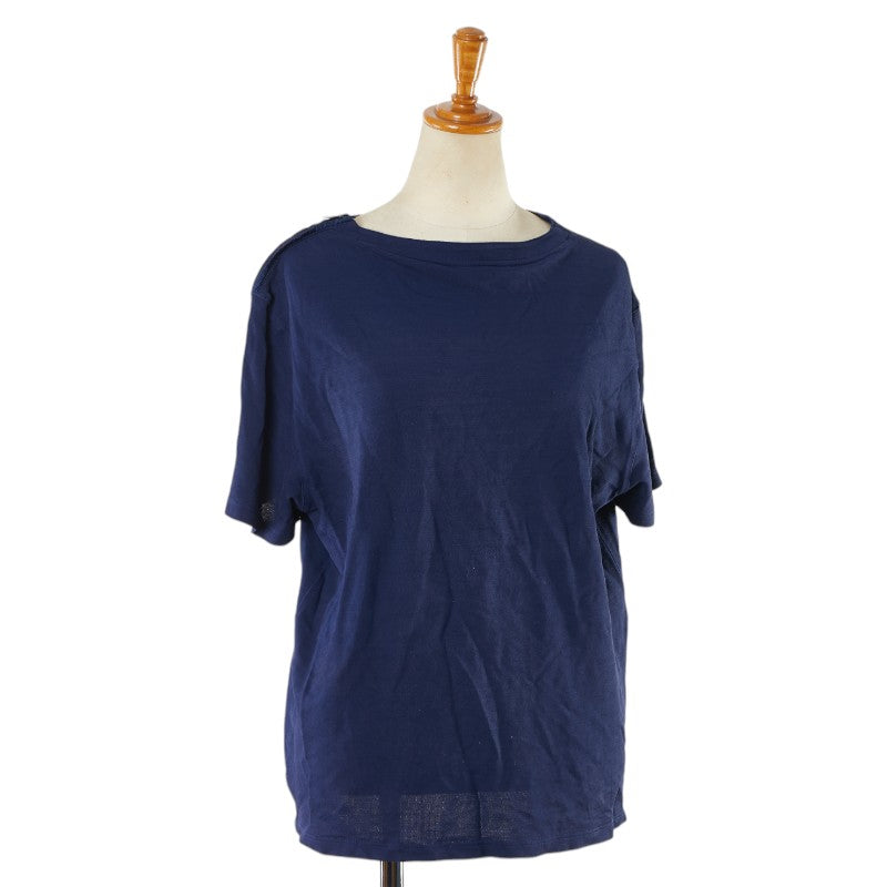 Prada Rayon Nylon Logo Top Navy M in Very Good Condition