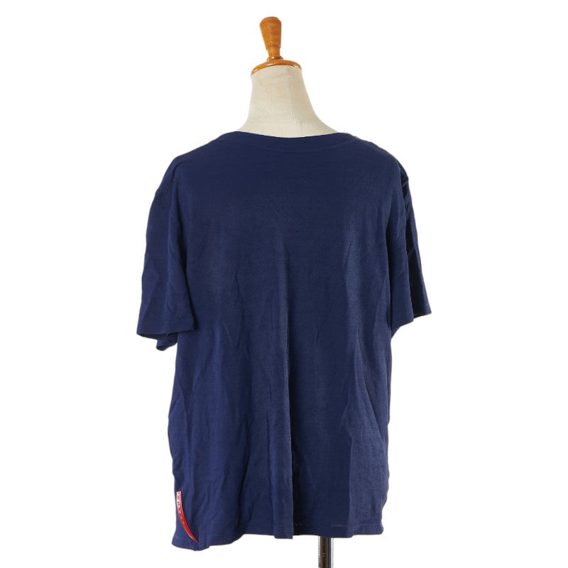 Prada Rayon Nylon Logo Top Navy M in Very Good Condition