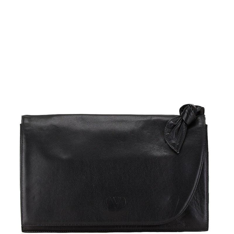 Valentino Leather Ribbon Clutch Bag