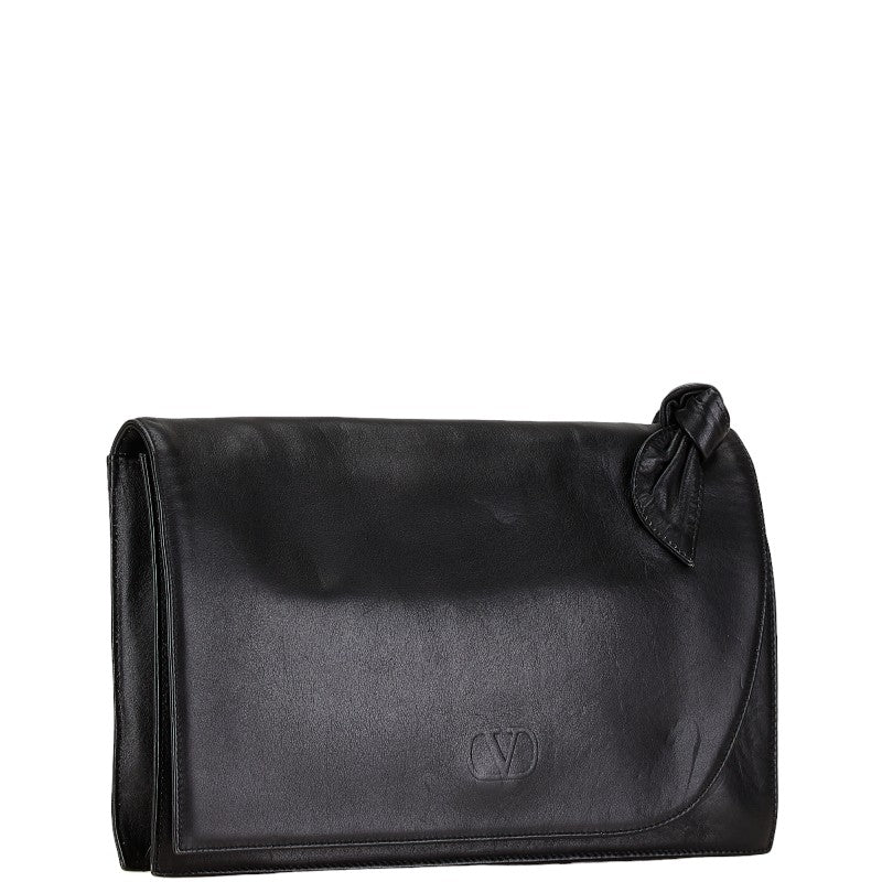 Valentino Leather Ribbon Clutch Bag