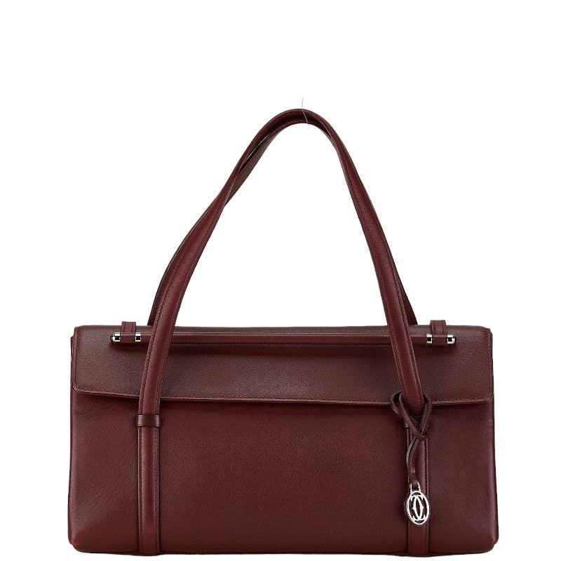 Cartier Must Line Leather Handbag Wine Red in Great Condition