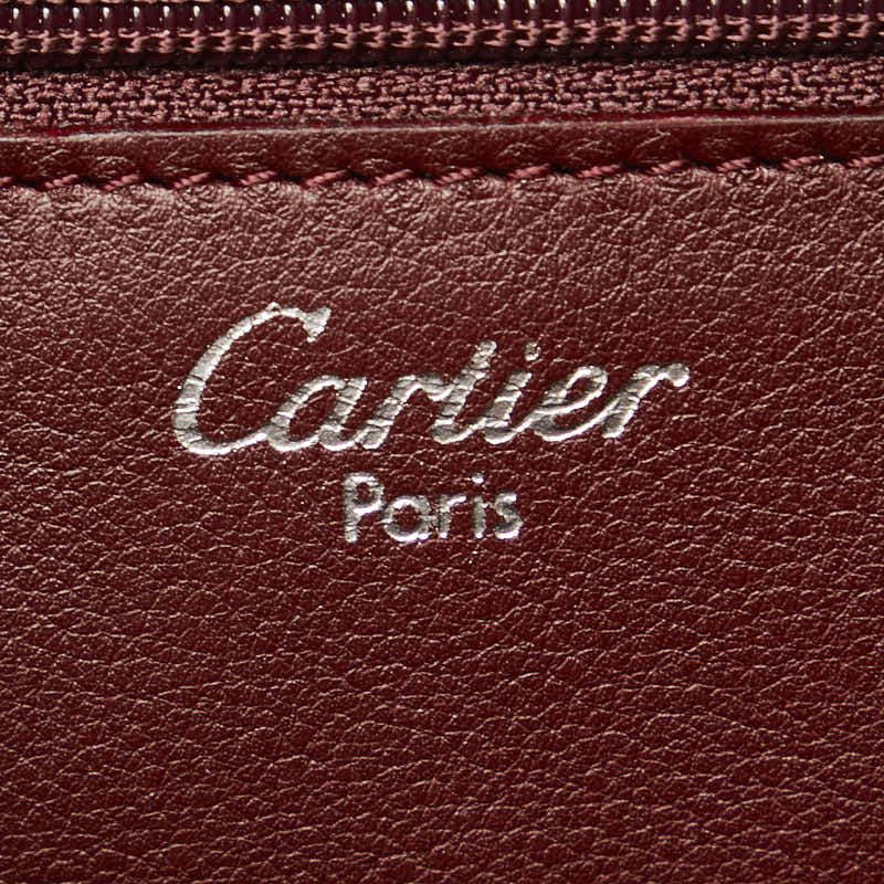 Cartier Must Line Leather Handbag Wine Red in Great Condition