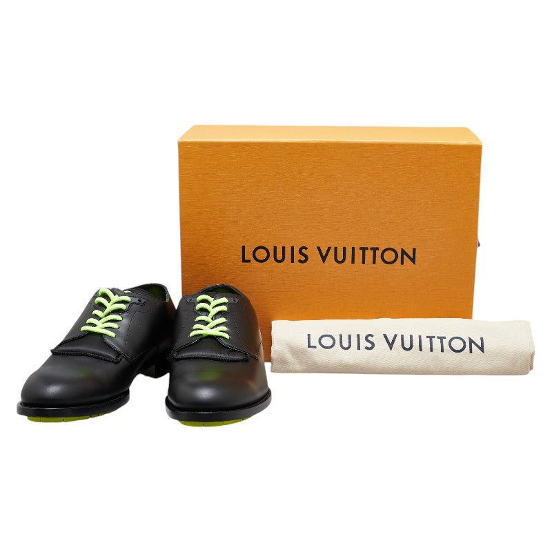 Louis Vuitton Leather Dress Shoes Black Neon Yellow