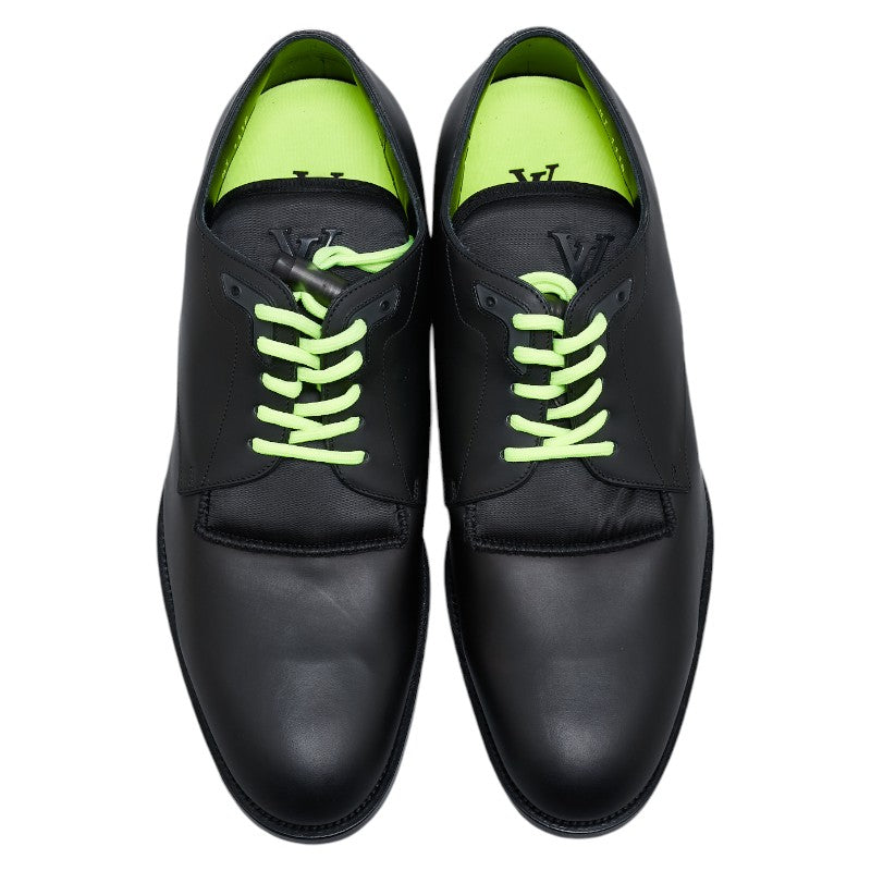 Louis Vuitton Leather Dress Shoes Black Neon Yellow