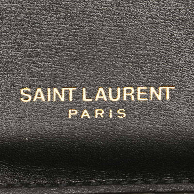 Yves Saint Laurent Leather Fragment Zip Card Case in Very Good Condition