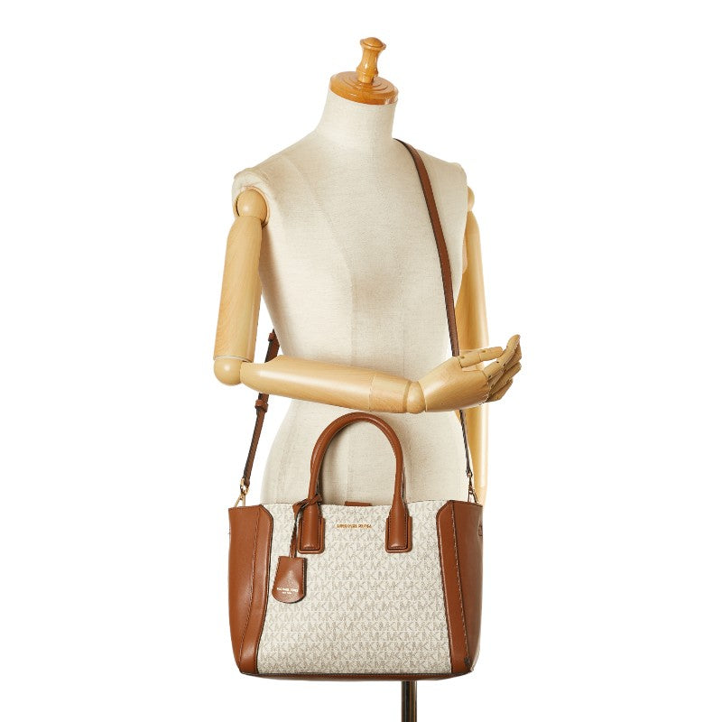 Michael Kors Monogram 2WAY Handbag White Brown