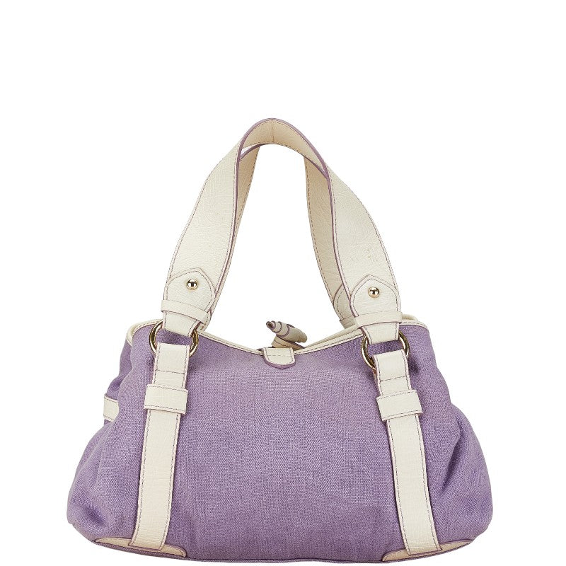 Celine Canvas Leather Handbag Purple White