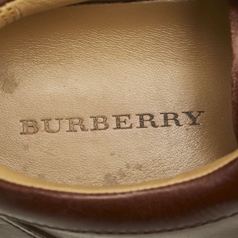 Burberry Embossed Leather Sneakers Brown in Very Good Condition