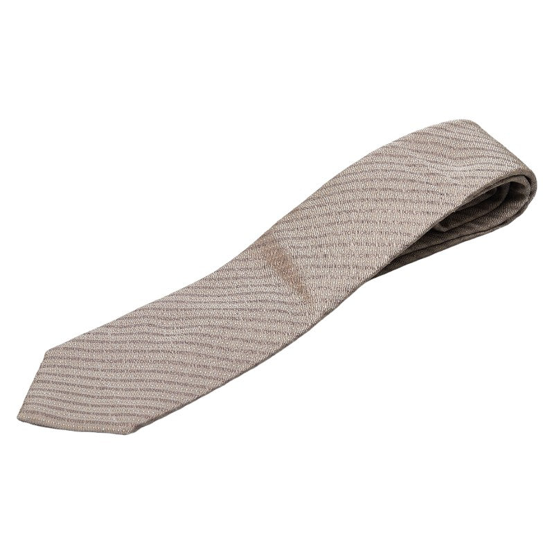 Louis Vuitton Silk Logo Tie Beige in Excellent Condition