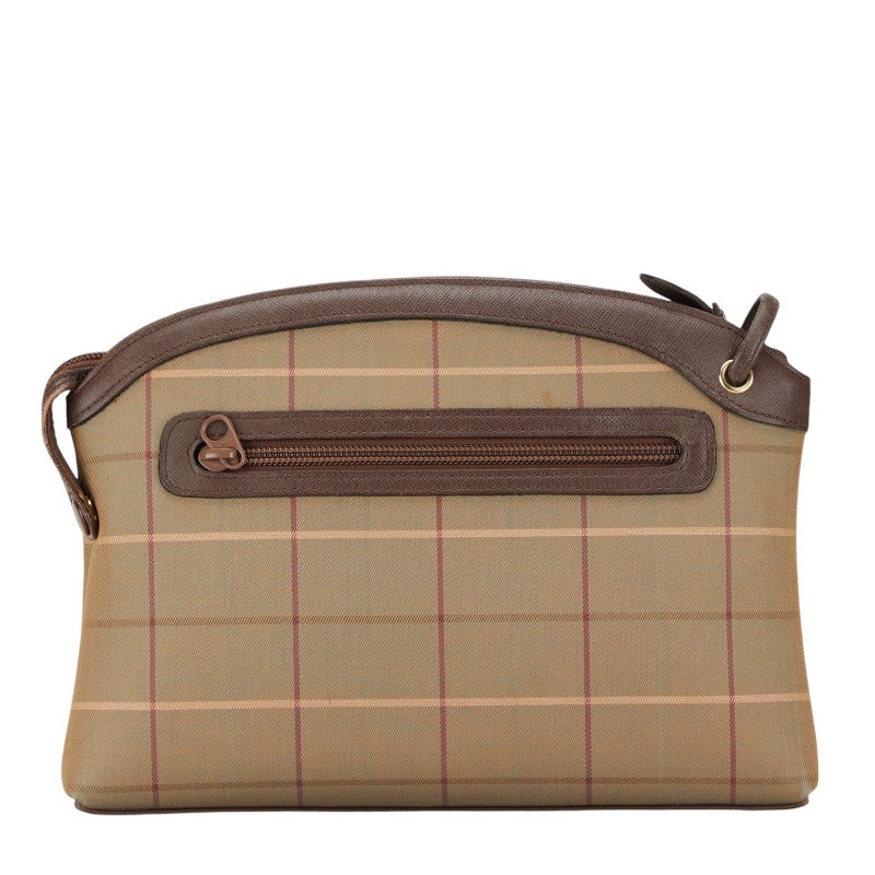 Burberry Check Canvas Leather Clutch Bag in Very Good Condition