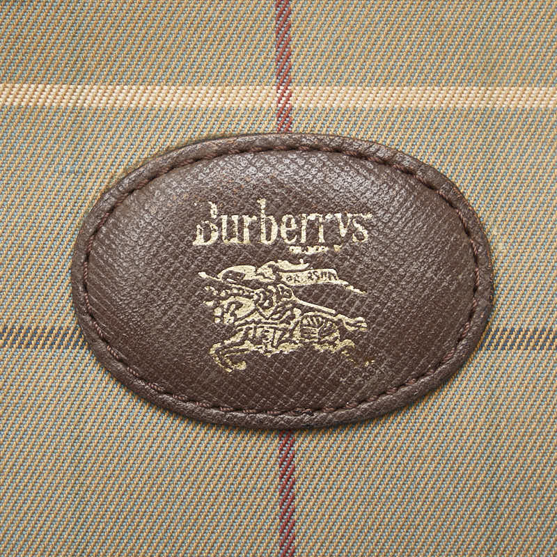 Burberry Check Canvas Leather Clutch Bag in Very Good Condition