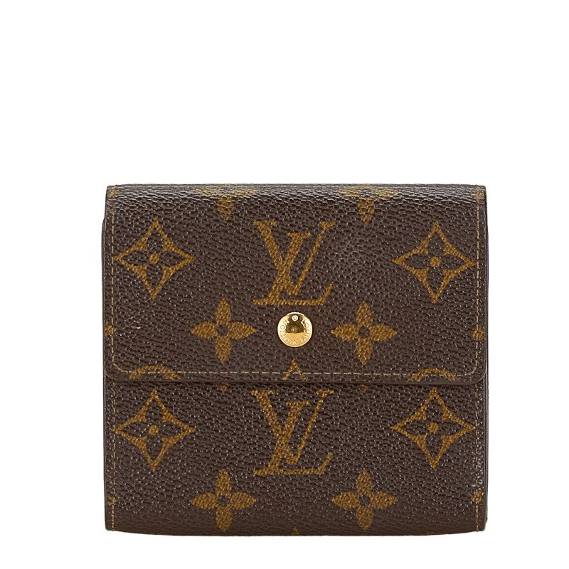 Louis Vuitton Monogram Compact Wallet M61652 Brown PVC Leather in Very Good Condition