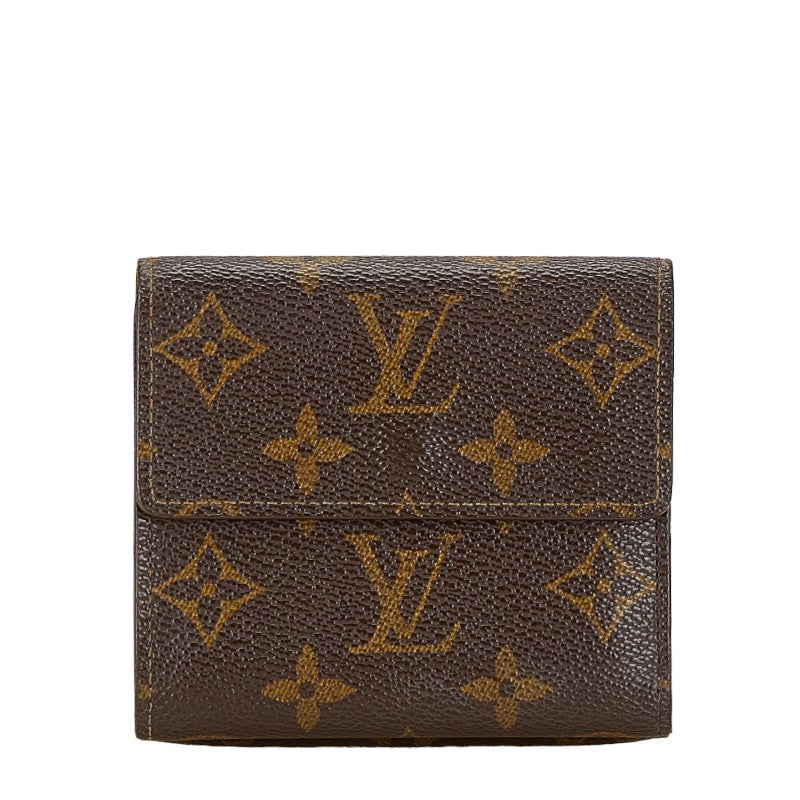 Louis Vuitton Monogram Compact Wallet M61652 Brown PVC Leather in Very Good Condition