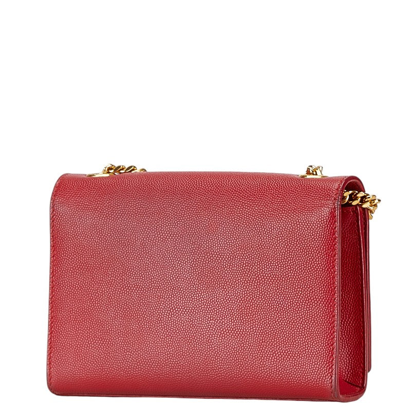 Yves Saint Laurent Kate Chain Shoulder Bag Red Leather