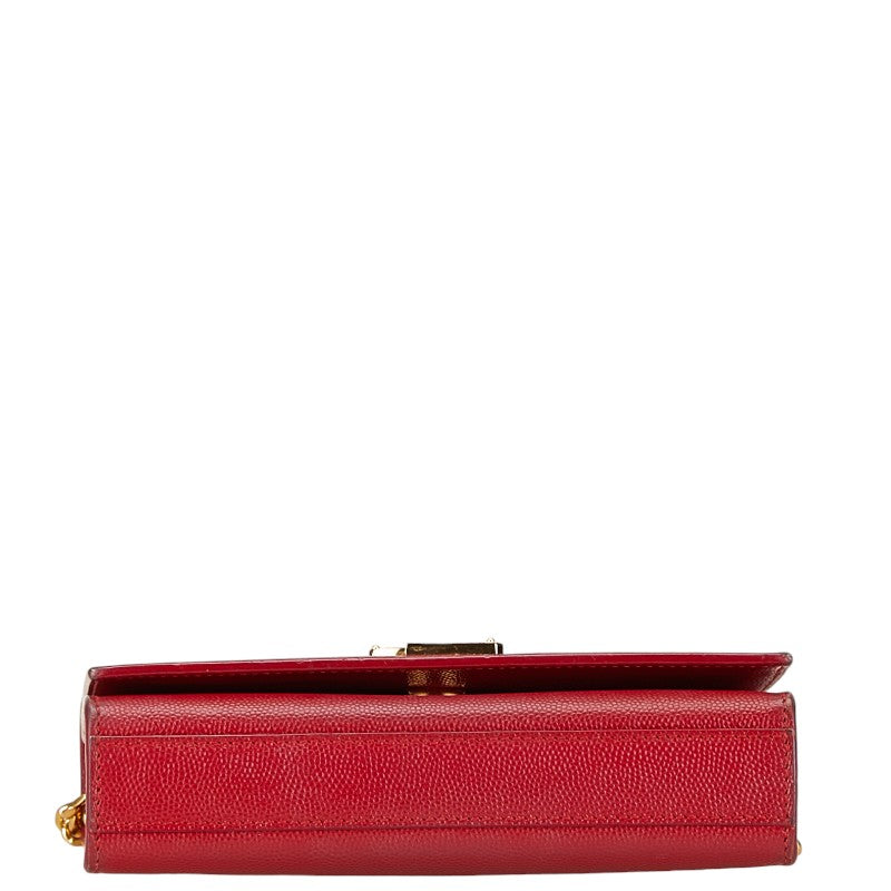 Yves Saint Laurent Kate Chain Shoulder Bag Red Leather