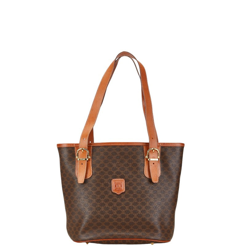 Celine Macadam Brown PVC Leather Handbag