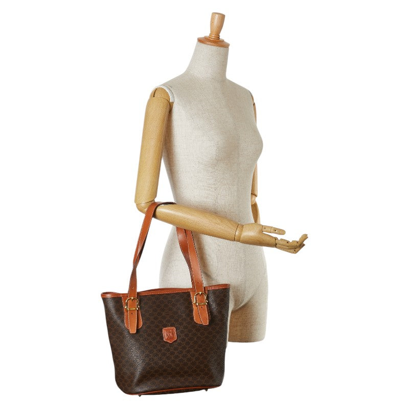 Celine Macadam Brown PVC Leather Handbag