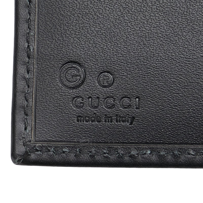 Gucci Leather Logo Plate Bifold Wallet 143391 in Very Good Condition