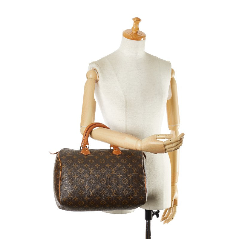 Louis Vuitton Monogram Speedy 30 Handbag M41526 Brown PVC Leather in Very Good Condition