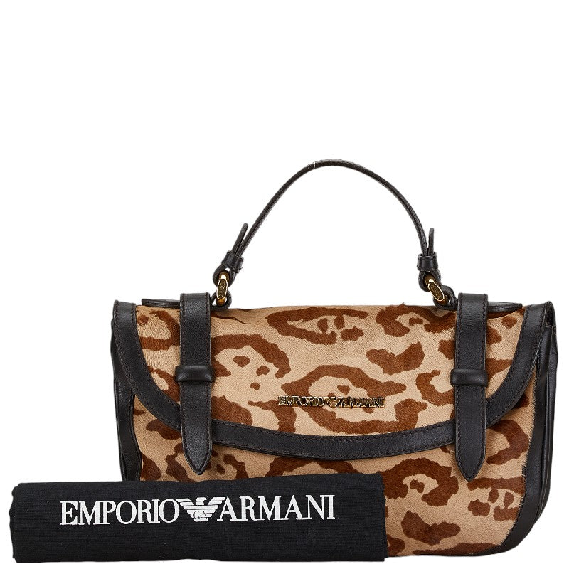 Emporio Armani Leopard Motif Leather Handbag in Great Condition