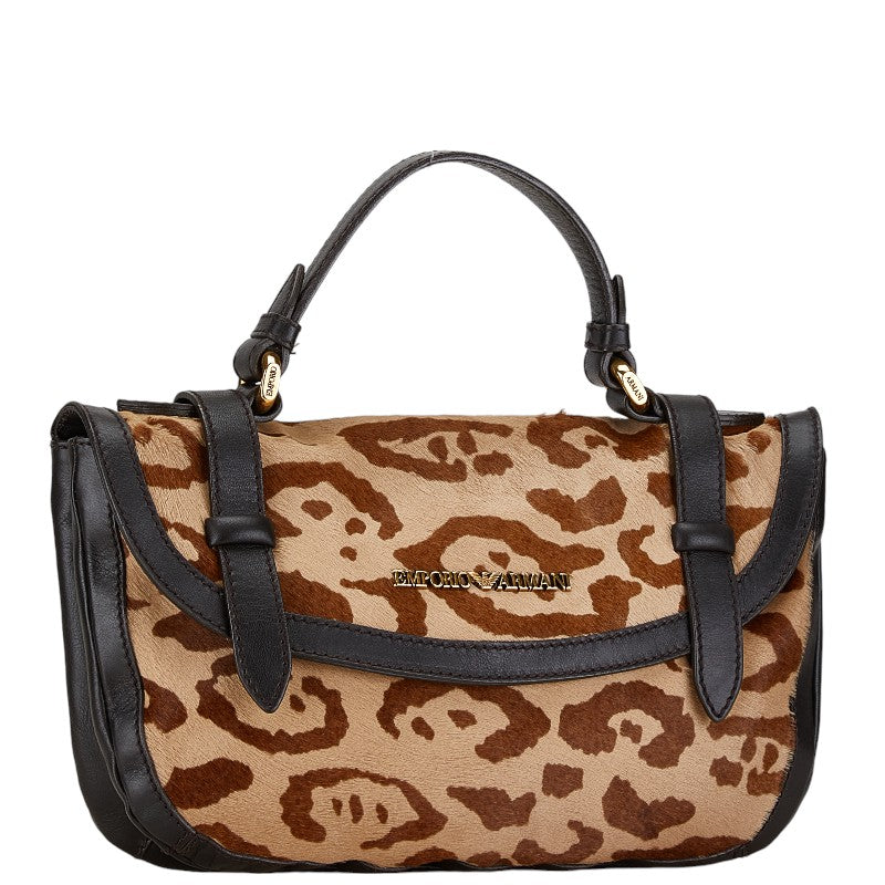 Emporio Armani Leopard Motif Leather Handbag in Great Condition