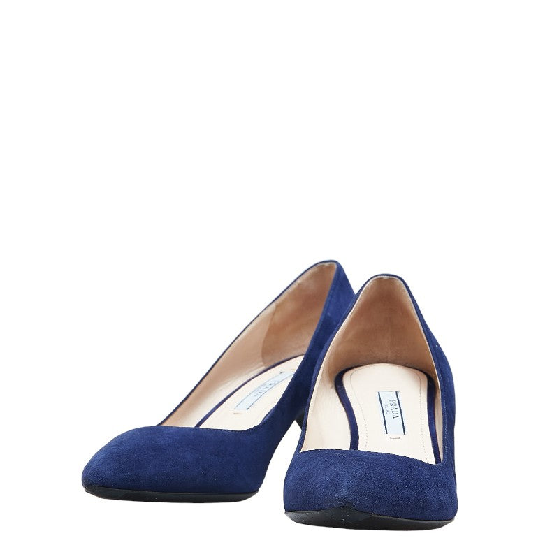 Prada Blue Suede Heel Pumps for Women in Very Good Condition