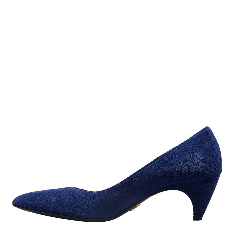 Prada Blue Suede Heel Pumps for Women in Very Good Condition