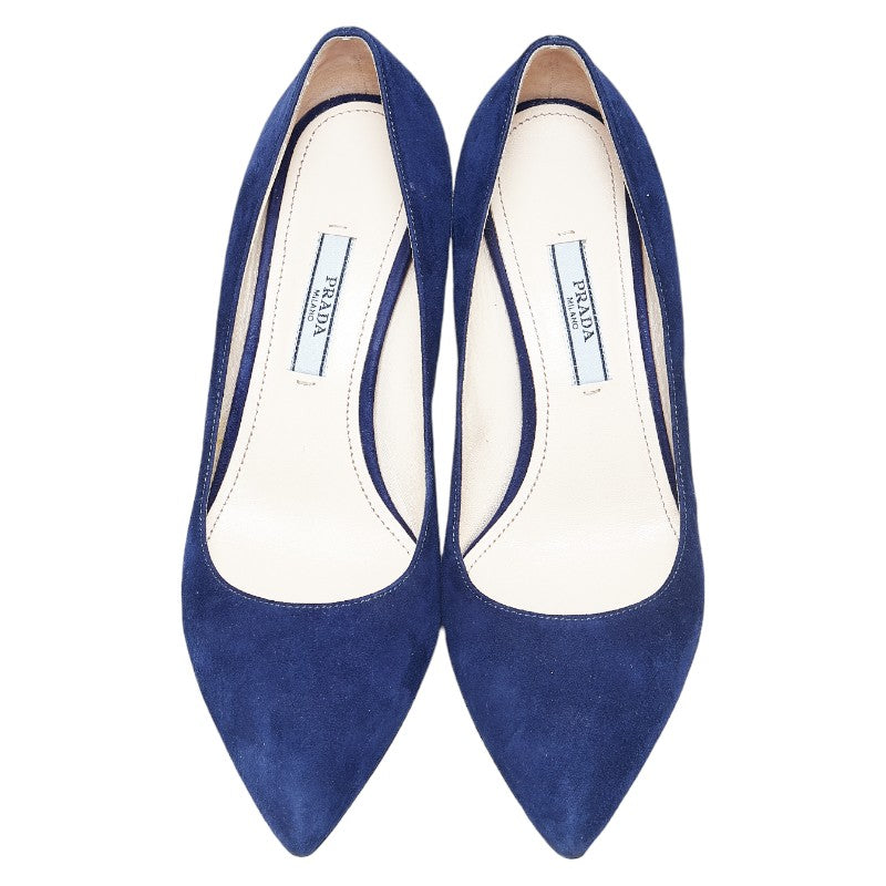 Prada Blue Suede Heel Pumps for Women in Very Good Condition